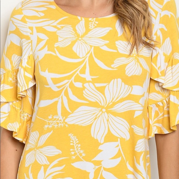 Ruffled sleeve top. - Picture 2 of 2